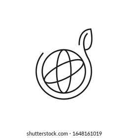 Earth nature logo template vector icon design