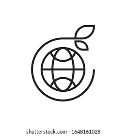 Earth nature logo template vector icon design