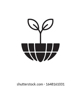 Earth nature logo template vector icon design