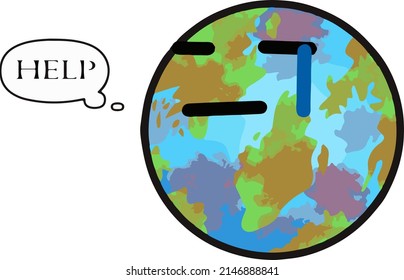 Earth is in need of your help for Earth Day let's save the earth together. Funny and Charming Vector