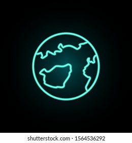 Earth neon icon. Simple thin line, outline vector of web icons for ui and ux, website or mobile application