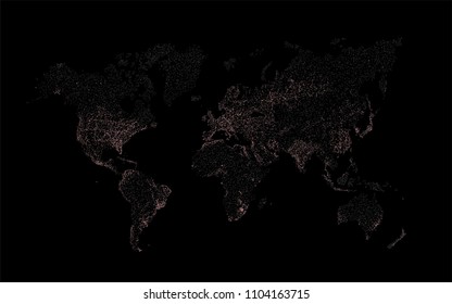 Earth at night world map