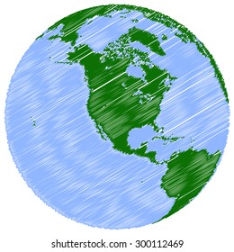 Earth north america isolated on a white background