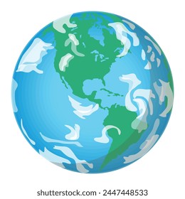 Earth. North and South America and Atlantic and Pacific Oceans. Vector illustration.