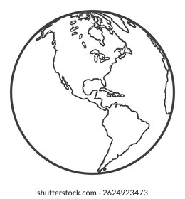Earth. North and South America and Atlantic and Pacific Oceans. Vector illustration.