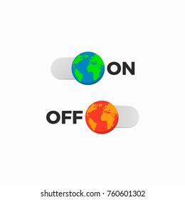 earth off on slider  save world environmental   energy icon 