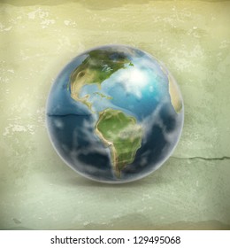 Earth, old-style vector