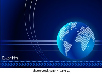 Earth on Abstract Background Vector. Also available in raster.