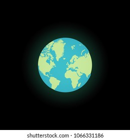 Earth on black background. Vector.