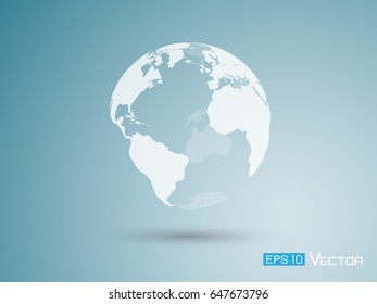 Earth on blue background