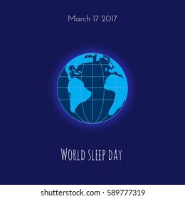 Earth on dark blue background.