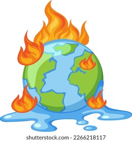 An earth fire and high temperature illustration