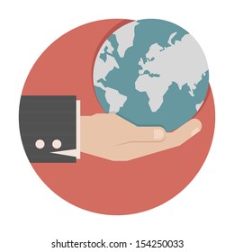 Earth on human , eps10 vector format