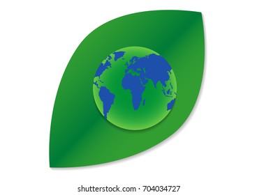 The earth is on the leaf. 