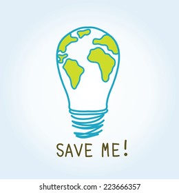 Earth on light bulb
