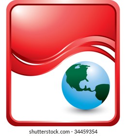 earth on modern wave background