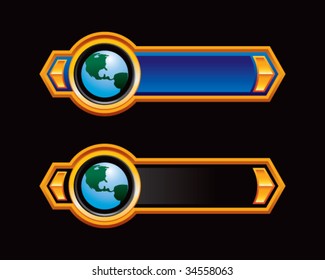 earth on ribbon banner