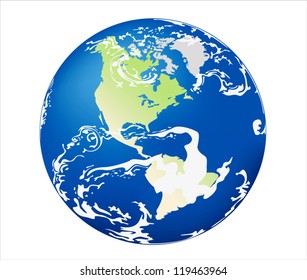 Earth on a white background