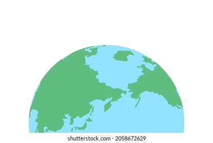 Earth On White Background (Northern Hemisphere)