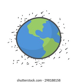 Earth on a white background. Vector illustration 
