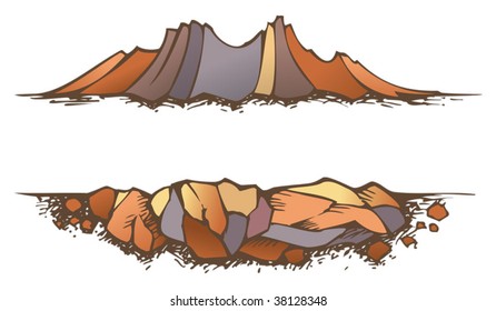 Earth, one of the four elements of nature in the shape of ornamental frame, vector illustration