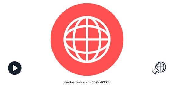 Earth online vector icon. 