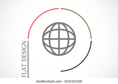 Earth online vector icon. Earth Land online for file transfer. online land geolakatsyaya. Earth online flat design. Earth web