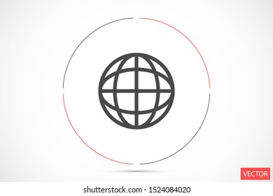 Earth online vector icon. Earth Land online for file transfer. online land geolakatsyaya. Earth online flat design. Earth web