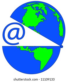 tierra abierta a una conexión a internet global - vector