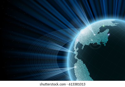 Earth with orbit data. Big data. For use as logos on cards, in printing, posters, invitations, web design and other purposes.
