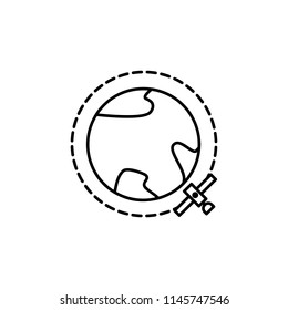 earth orbit icon. Element of space for mobile concept and web apps illustration. Thin line icon for website design and development, app development