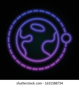 Earth, orbit, moon nolan-neon style icon. Simple thin line, outline vector of space for ui and ux, website or mobile application
