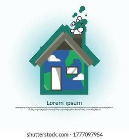 Earth is our home vector logo design