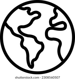 Earth outline icon. Adventure icon set. Line with Editable stroke. Vector illustration isolated on white background.