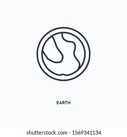 Earth outline icon. Simple linear element illustration. Isolated line Earth icon on white background. Thin stroke sign can be used for web, mobile and UI.