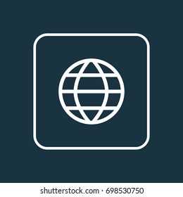 Earth Outline Symbol. Premium Quality Isolated Global Element In Trendy Style.