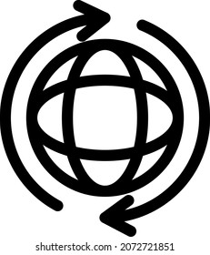 Diseño de icono de contorno de la Tierra
