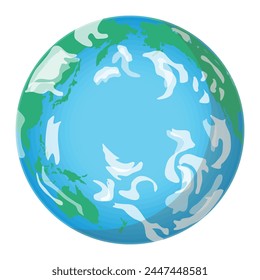 Earth. Pacific Ocean, Oceania, Asia and America. Vector illustration.