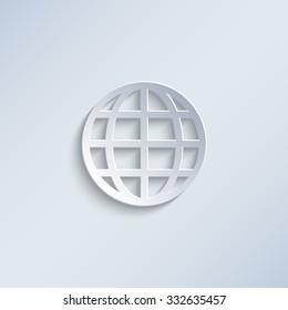 earth - paper vector icon