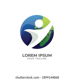 earth and people logo design template