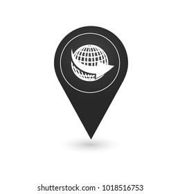 earth pin. Map pin icon.