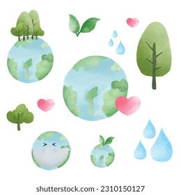 Earth place to live design element set