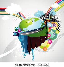 earth planet abstract vector