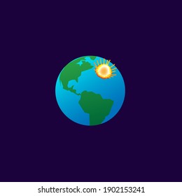 earth planet asteroid impact illustration