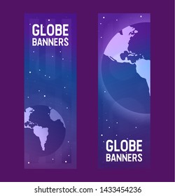 Earth planet  background banner.