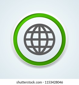 Earth Planet button illustration