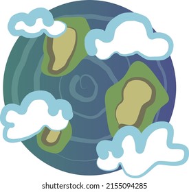 Earth planet with clouds vector element