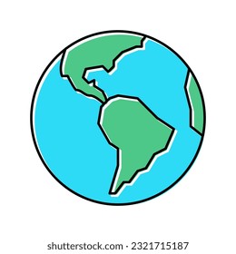 earth planet color icon vector. earth planet sign. isolated symbol illustration