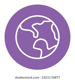 Earth planet color line icon. Pictogram for web page, mobile app, promo. Editable stroke.
