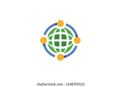 Earth Planet Colored Logo Vector